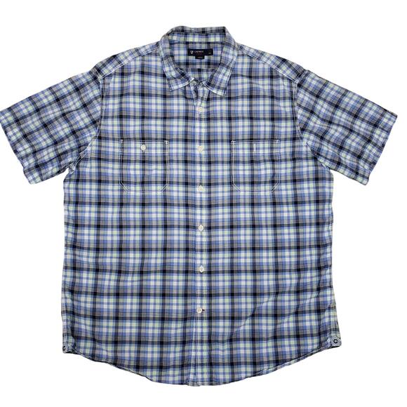 Cremieux Classics Plaid Contrast Stitch Shirt Double Pockets Short Sleeve XL - Picture 1 of 11